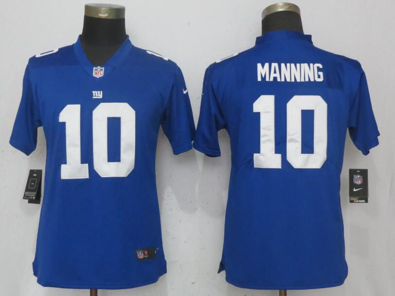 Women New York Giants 10 Manning Blue Nike Vapor Untouchable Limited NFL Jerseys
